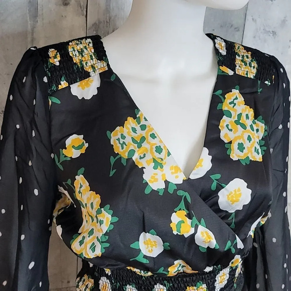 Foxiedox Anemone Smocked Mixed-Print Dress - Picture 3 of 14